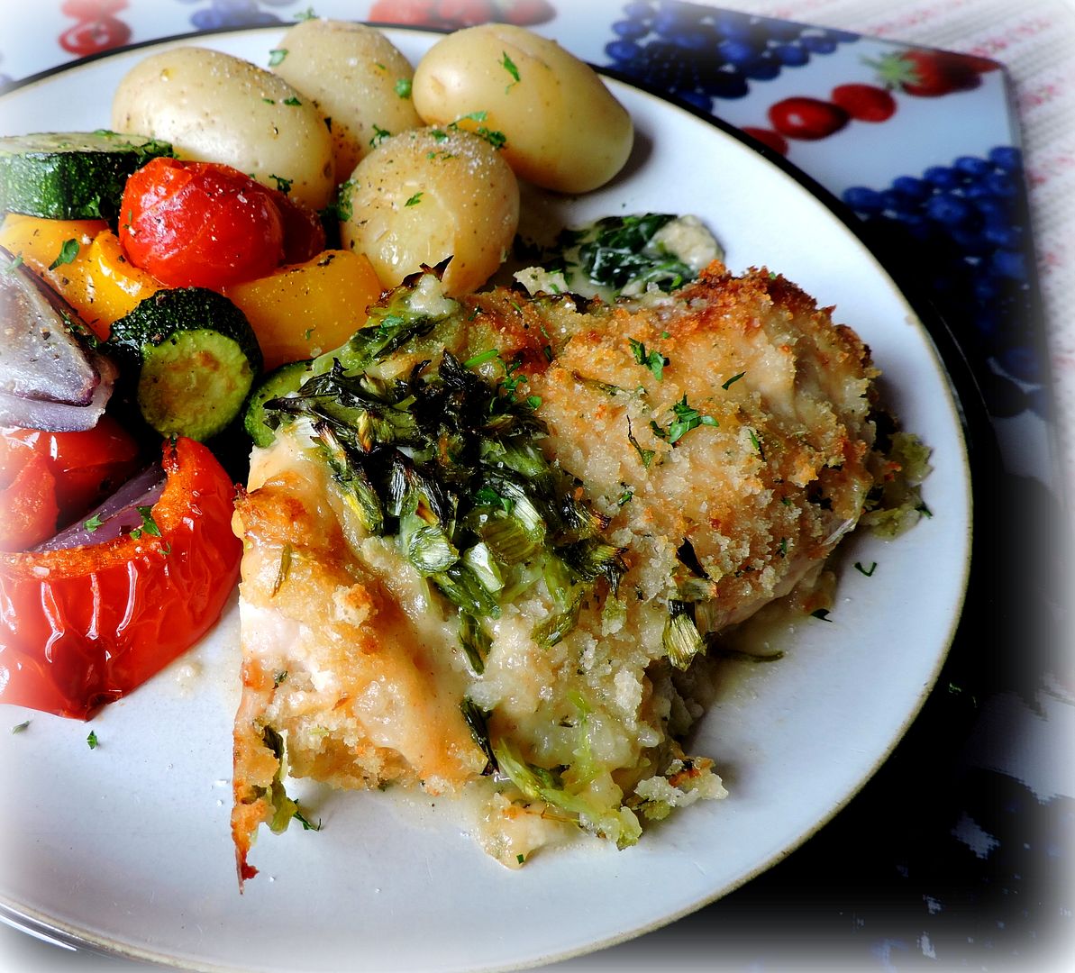 The English Kitchen Chicken, Cheesy Leeks & Spinach